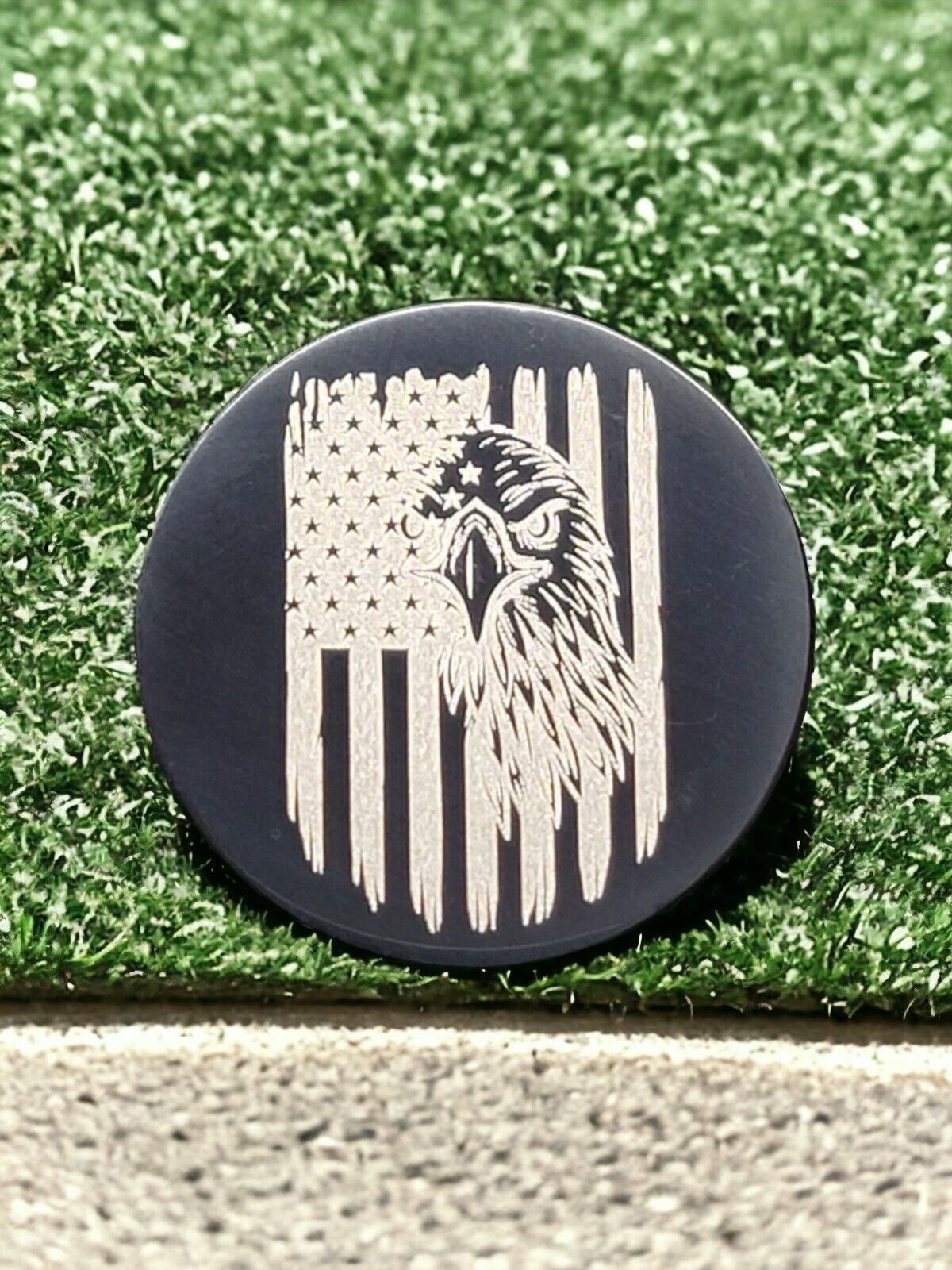 American Eagle Stainless Steel Laser Engraved Novelty Golf Ball Marker