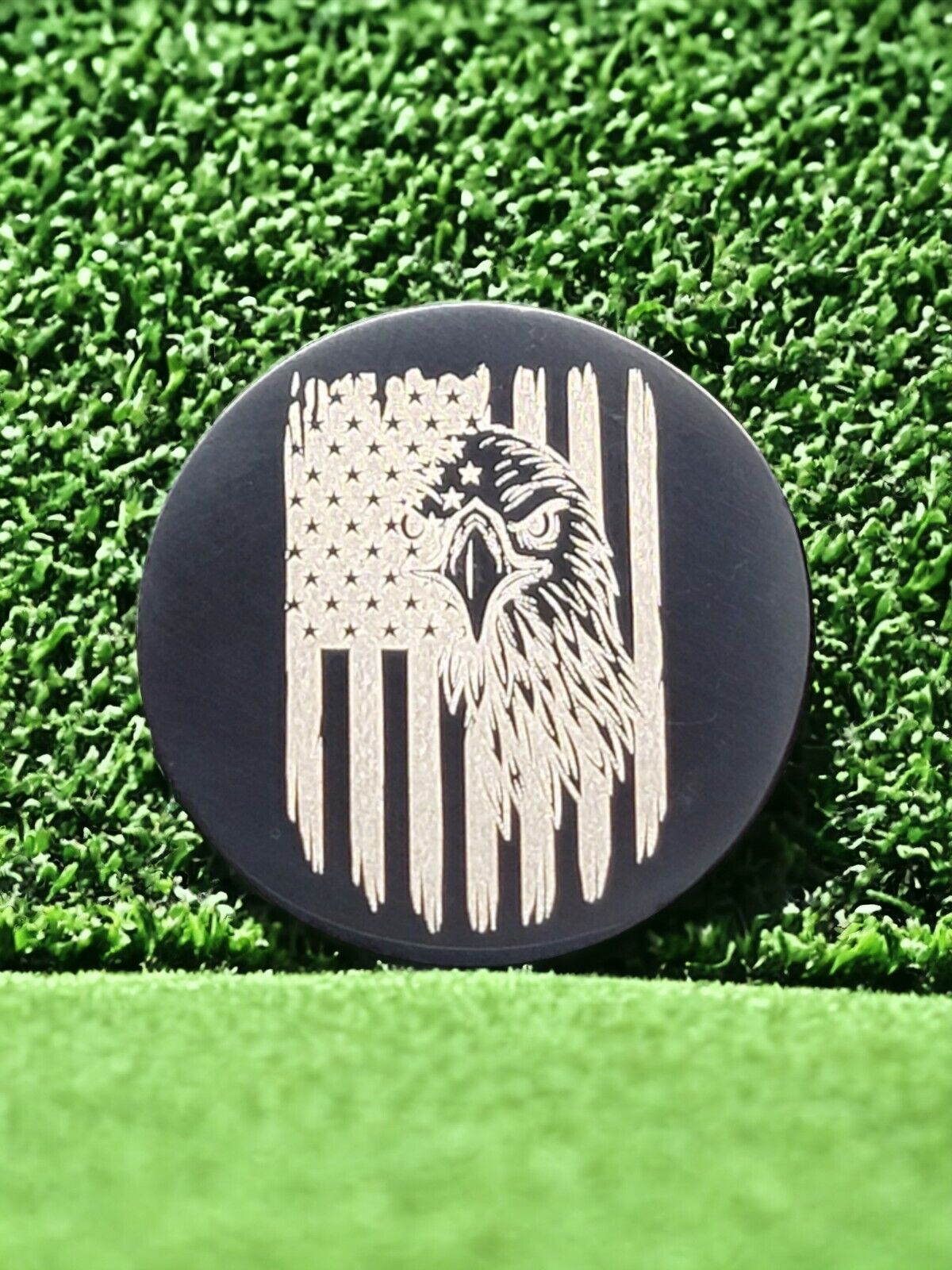 American Eagle Stainless Steel Laser Engraved Novelty Golf Ball Marker