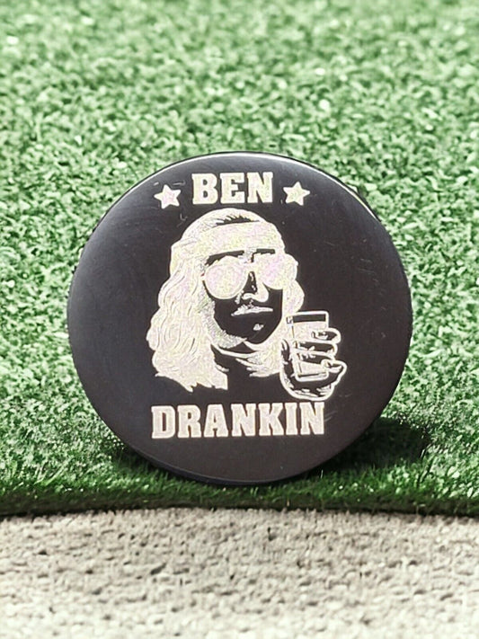 "Ben Drankin" Laser Engraved Stainless Steel Novelty Golf Ball Marker