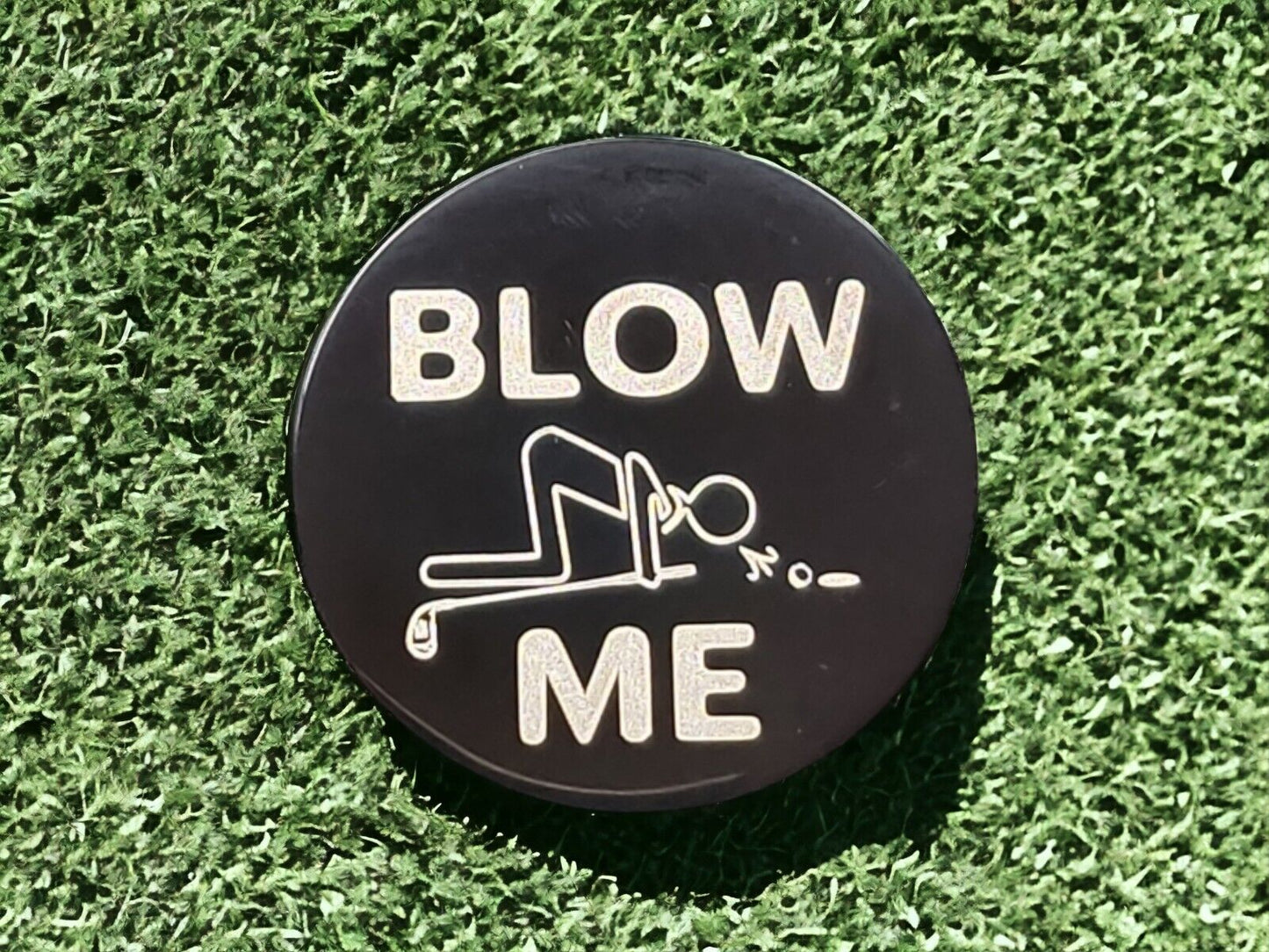 Blow Me Black Stainless Steel Novelty Golf Ball Marker