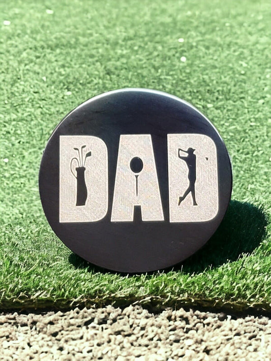 "Dad" Laser Engraved Stainless Steel Novelty Golf Ball Marker