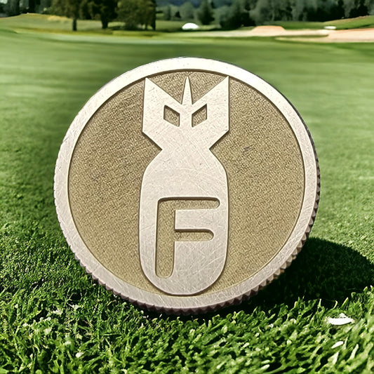 "F-Bomb" Solid Brass CNC Machined Laser Engraved Golf Ball Marker