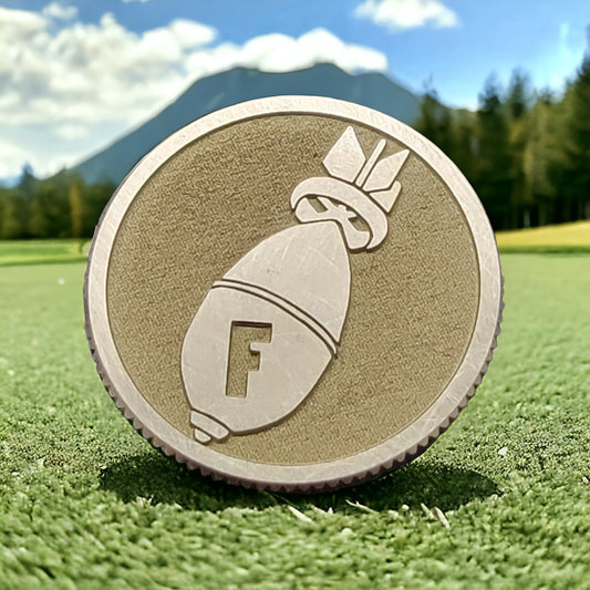 "F-Bombs Away" Solid Brass CNC Machined Laser Engraved Golf Ball Marker