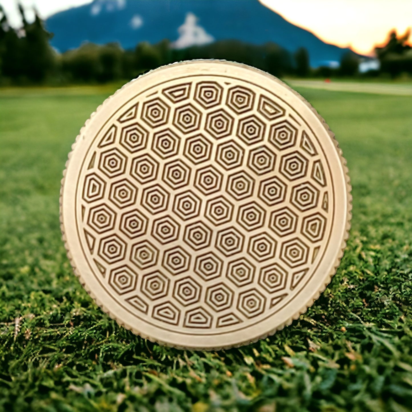 Geometric CNC Machined Laser Engraved Solid Brass Golf Ball Marker