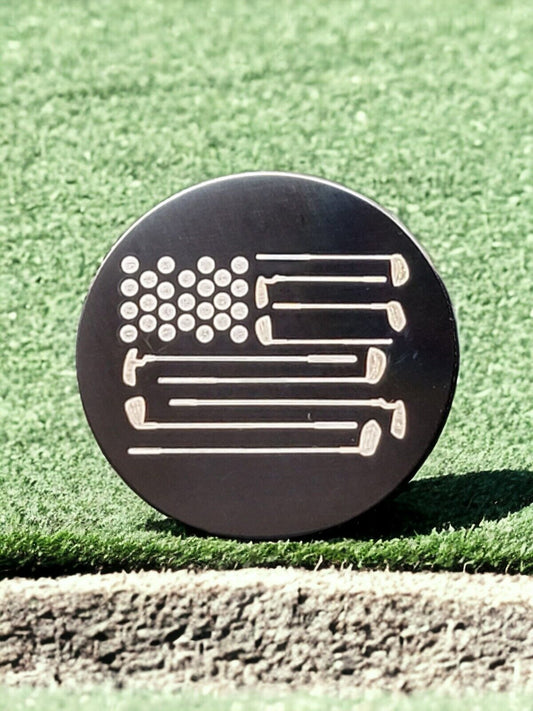 Golf Club Flag Stainless Steel Laser Engraved Novelty Golf Ball Marker