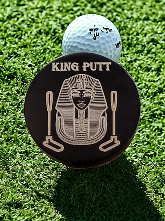 "King Putt"  Laser Engraved Stainless Steel Novelty Golf Ball Marker