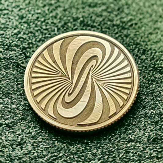 Optical Illusion CNC Machined Laser Engraved Solid Brass Golf Ball Marker - River Valley Laser Works