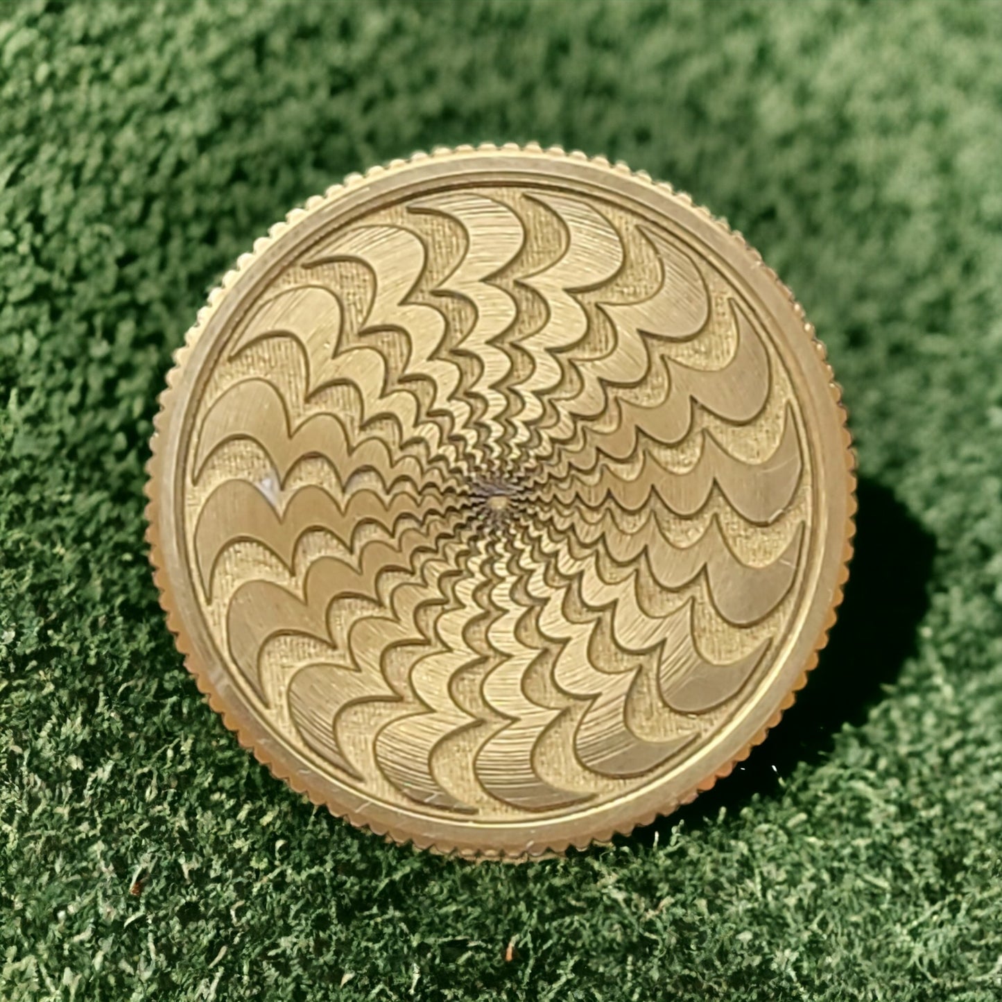 Optical Illusion CNC Machined Laser Engraved Solid Brass Golf Ball Marker