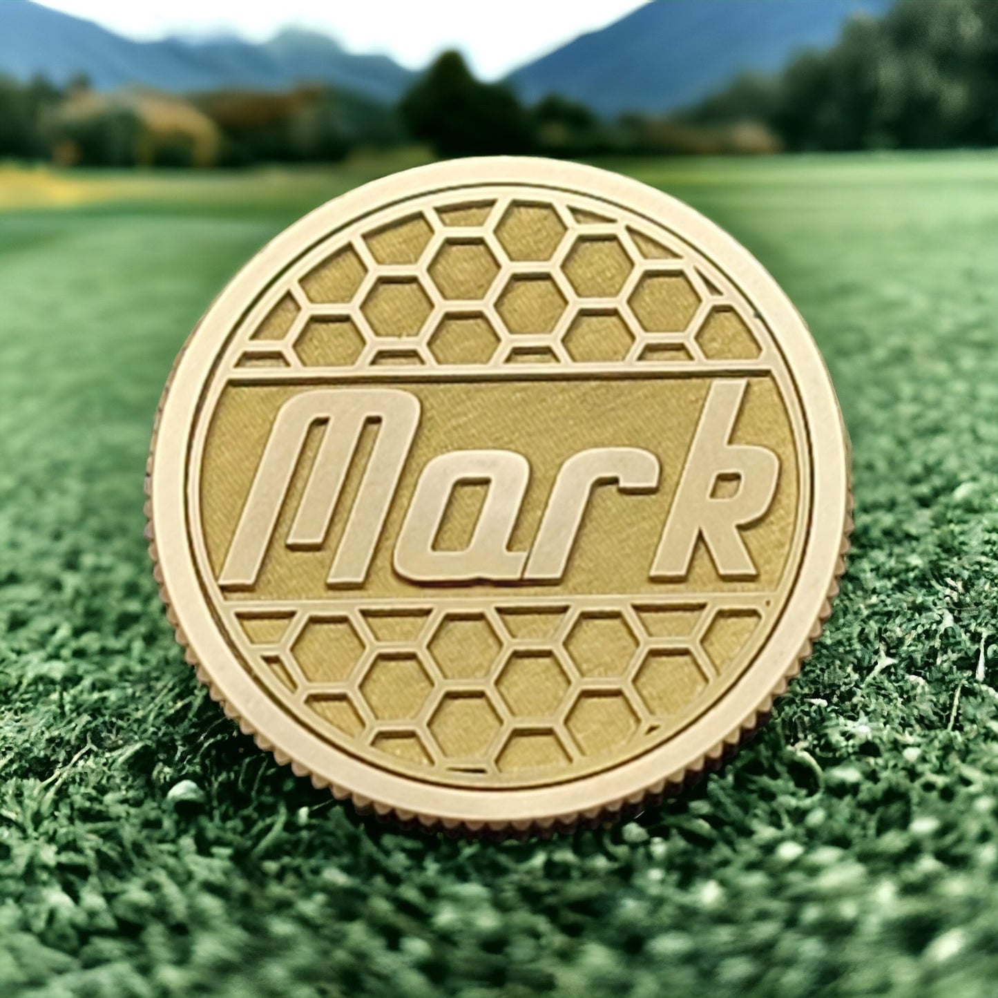 Personalized CNC Machined Laser Engraved Solid Brass Golf Ball Marker - River Valley Laser Works