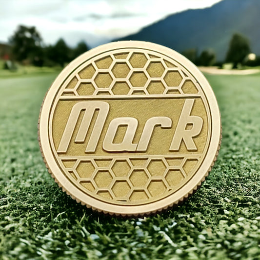 Personalized CNC Machined Laser Engraved Solid Brass Golf Ball Marker - River Valley Laser Works