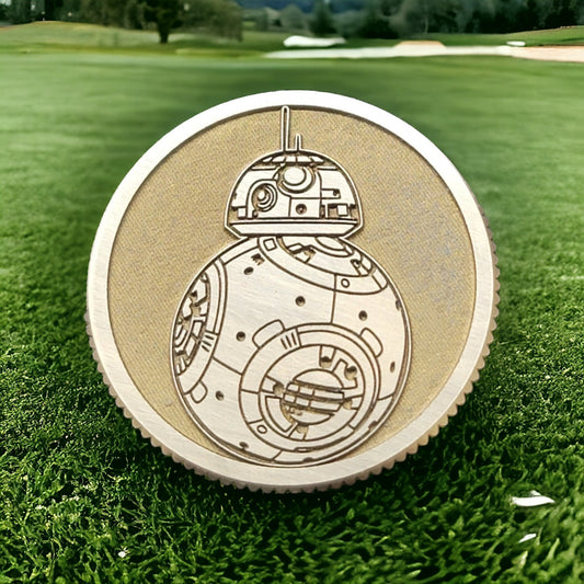 The BB-8 CNC Machined Laser Engraved Solid Brass Golf Ball Marker - River Valley Laser Works