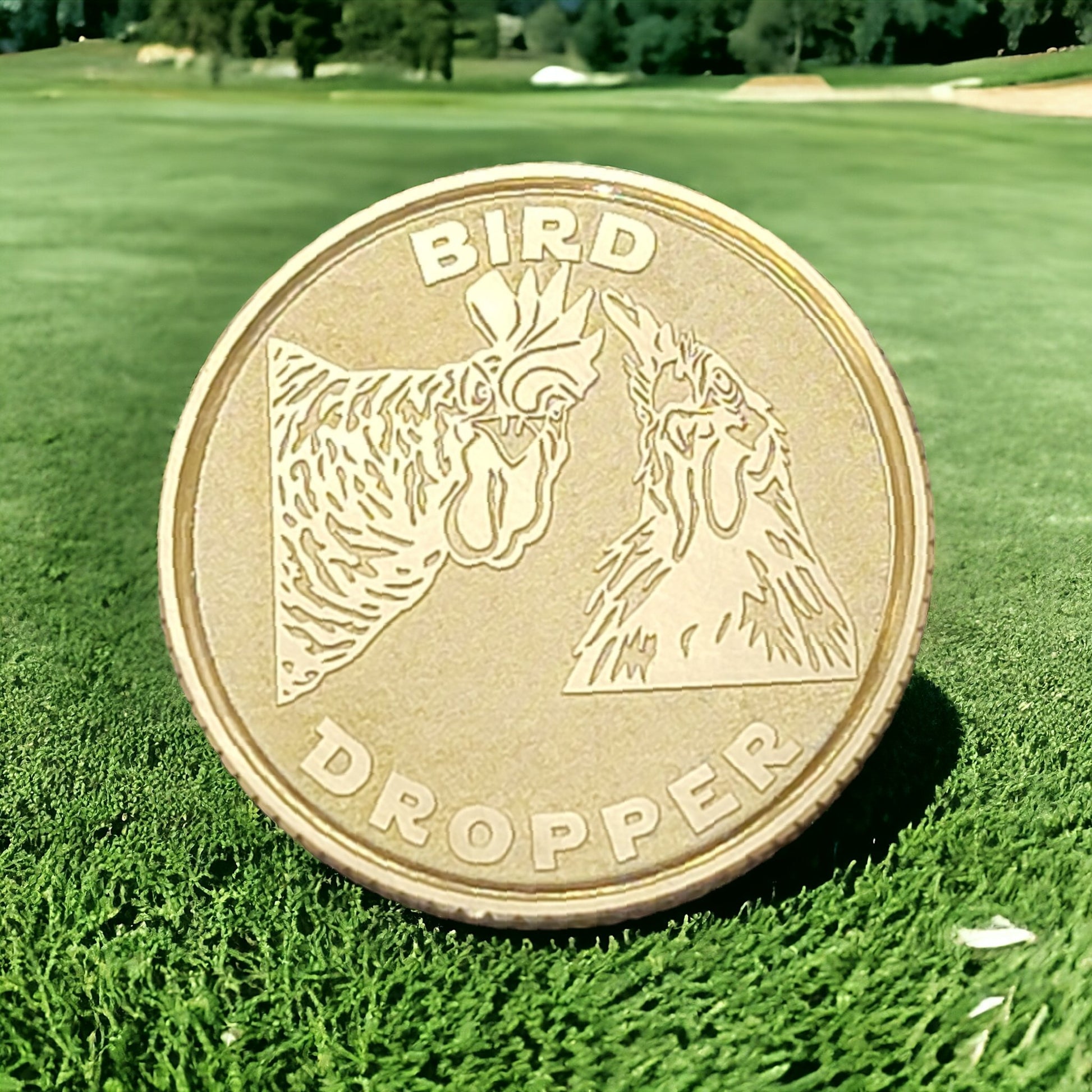 The "Bird Dropper" Solid Brass CNC Machined Laser Engraved Golf Ball Marker - River Valley Laser Works