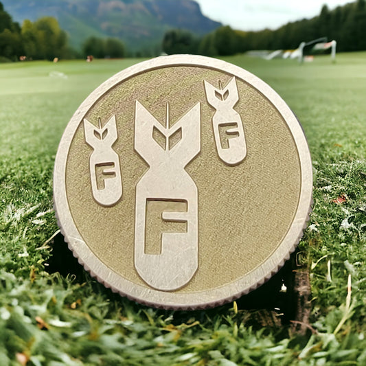 "The F-Bomb" CNC Machined Laser Engraved Solid Brass Golf Ball Marker