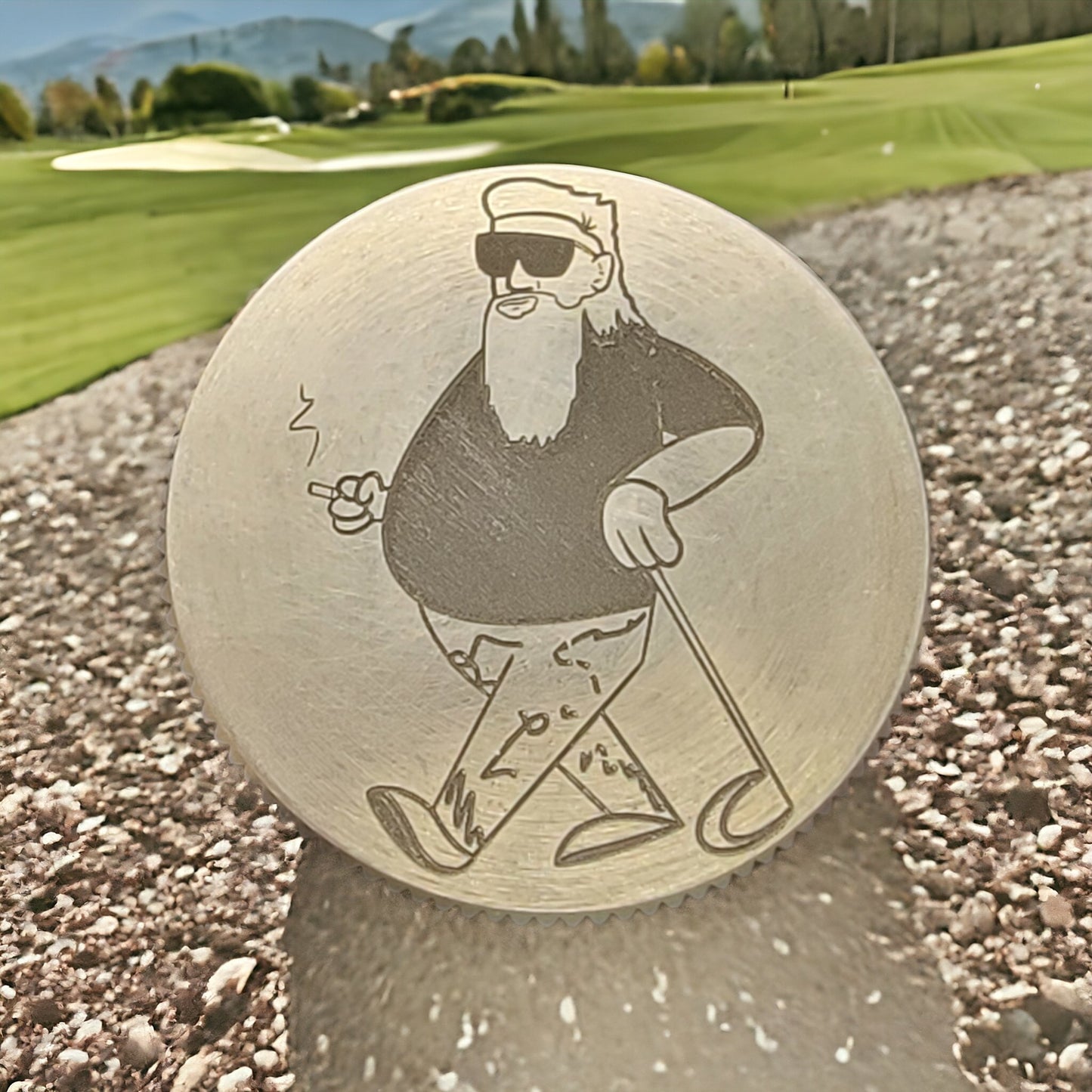 The "JD" CNC Machined Laser Engraved Solid Brass Golf Ball Marker - River Valley Laser Works