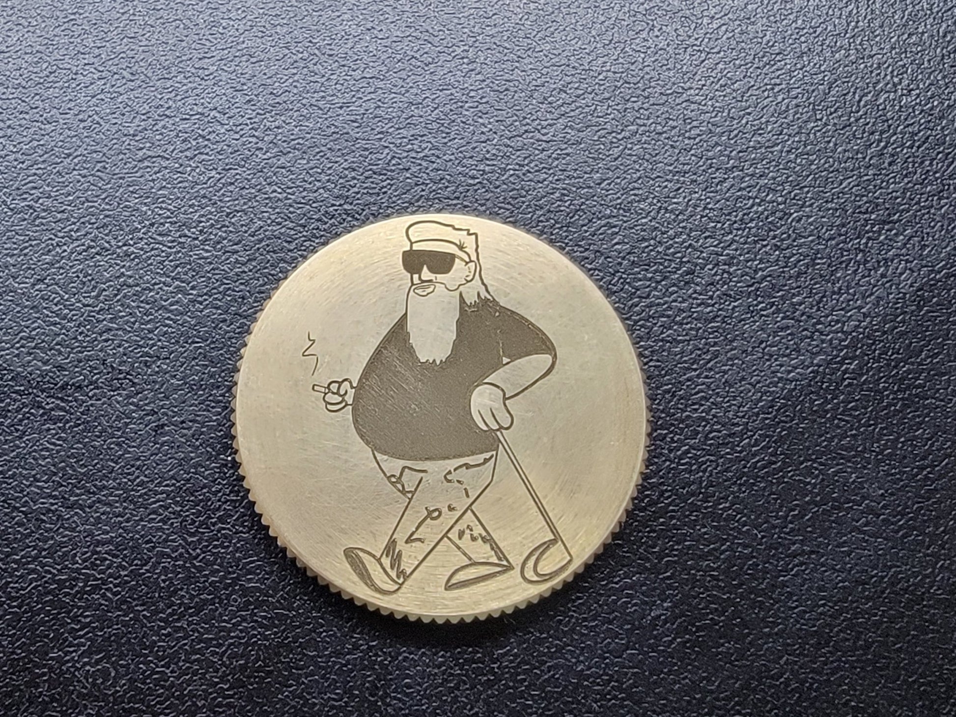 The "JD" CNC Machined Laser Engraved Solid Brass Golf Ball Marker - River Valley Laser Works