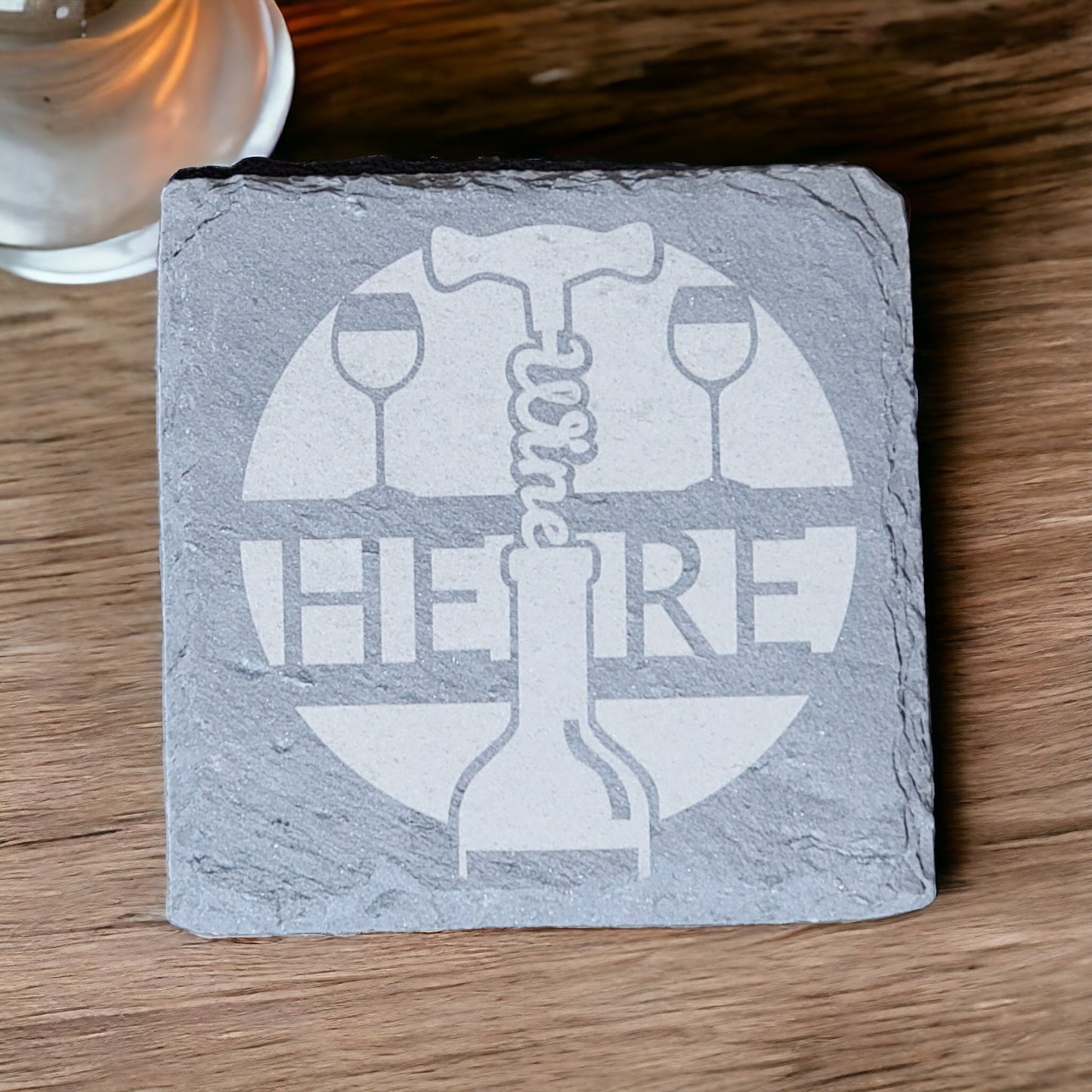 The Wino Pack- 8 Pack of Laser Engraved Slate Coasters - River Valley Laser Works