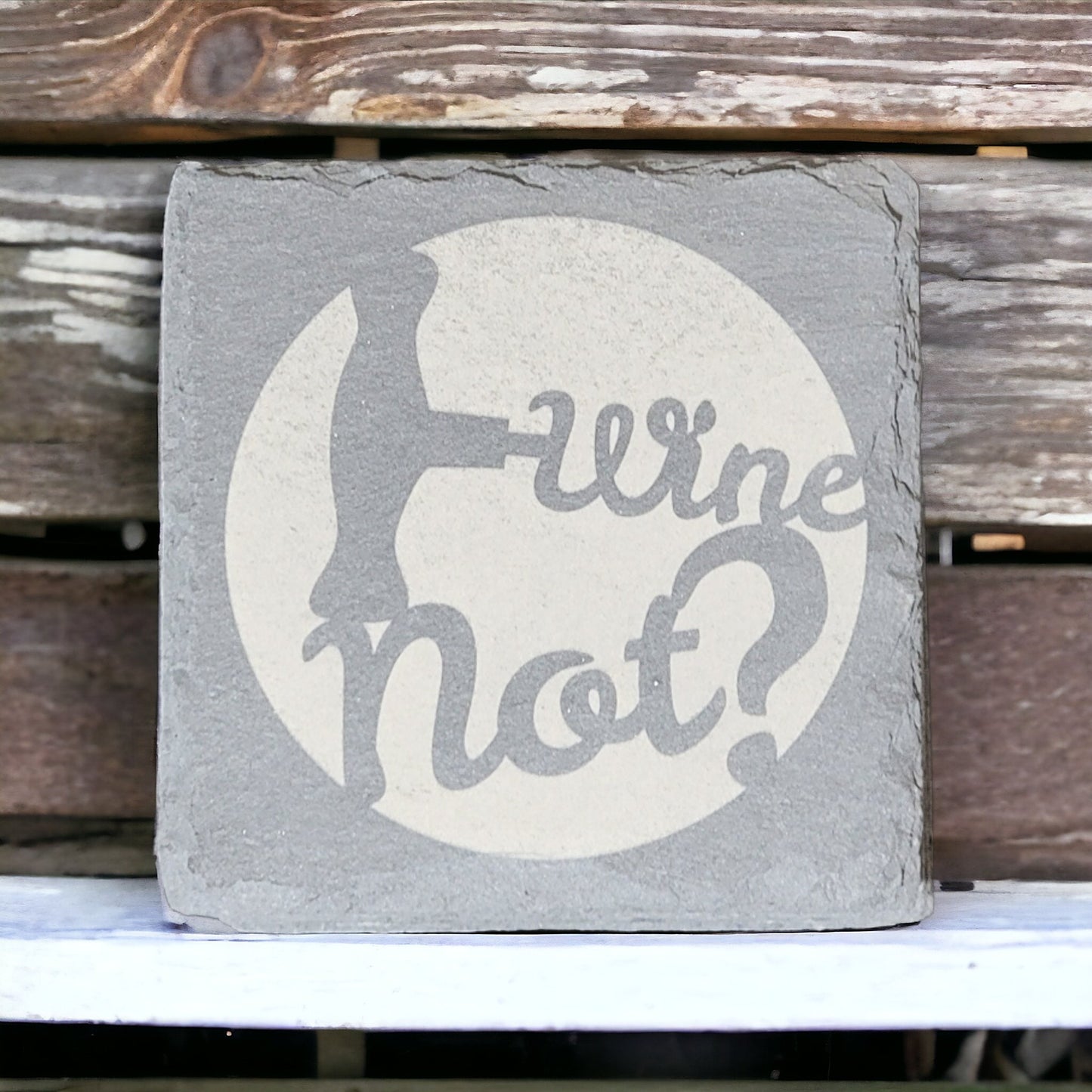 The Wino Pack- 8 Pack of Laser Engraved Slate Coasters - River Valley Laser Works